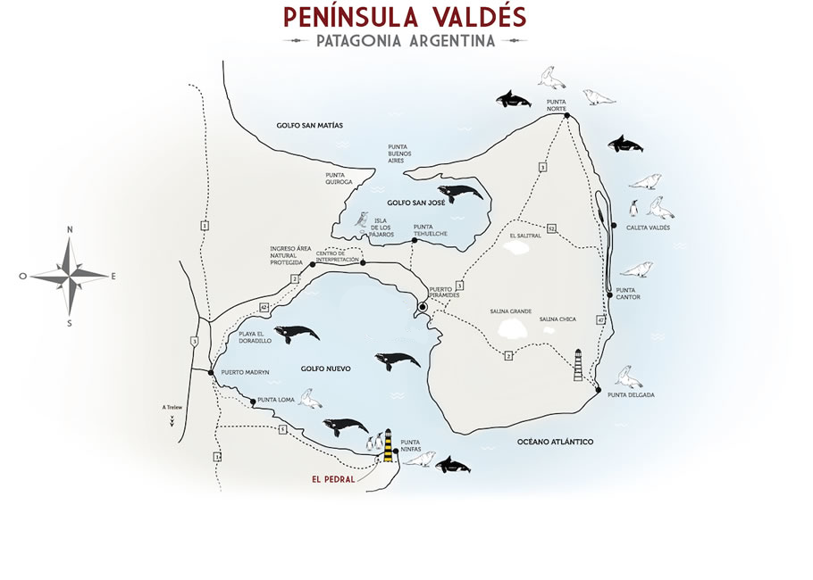 Mapa Golfo Nuevo - Estancia El Pedral, Punta Ninfas